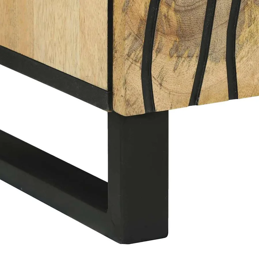 Buffet Marron 60 x 33 x 75 cm bois de manguier massif - 8