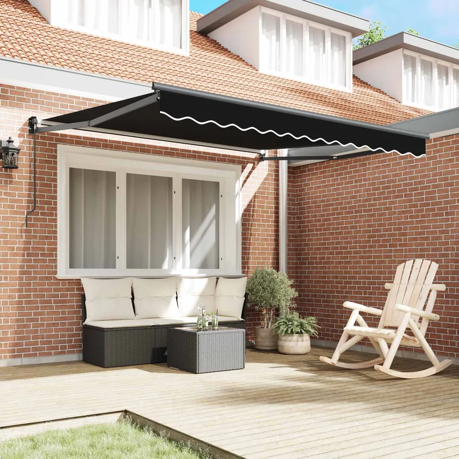 Auvent rétractable Noir 350 x 250 cm - 3