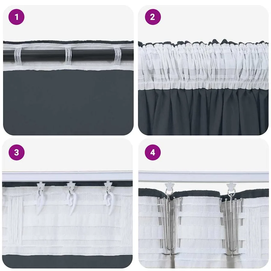 Rideaux en velours 2 pcs Gris Argenté 140 x 140 cm Velours - 7