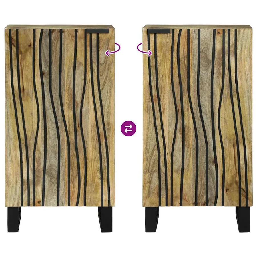 Buffet Marron 40 x 33 x 75 cm bois de manguier massif - 9