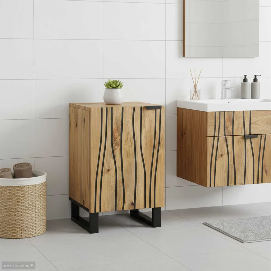 Meuble de Lavabo de Salle de Bain Marron 38 x 33,5 x 58 cm
