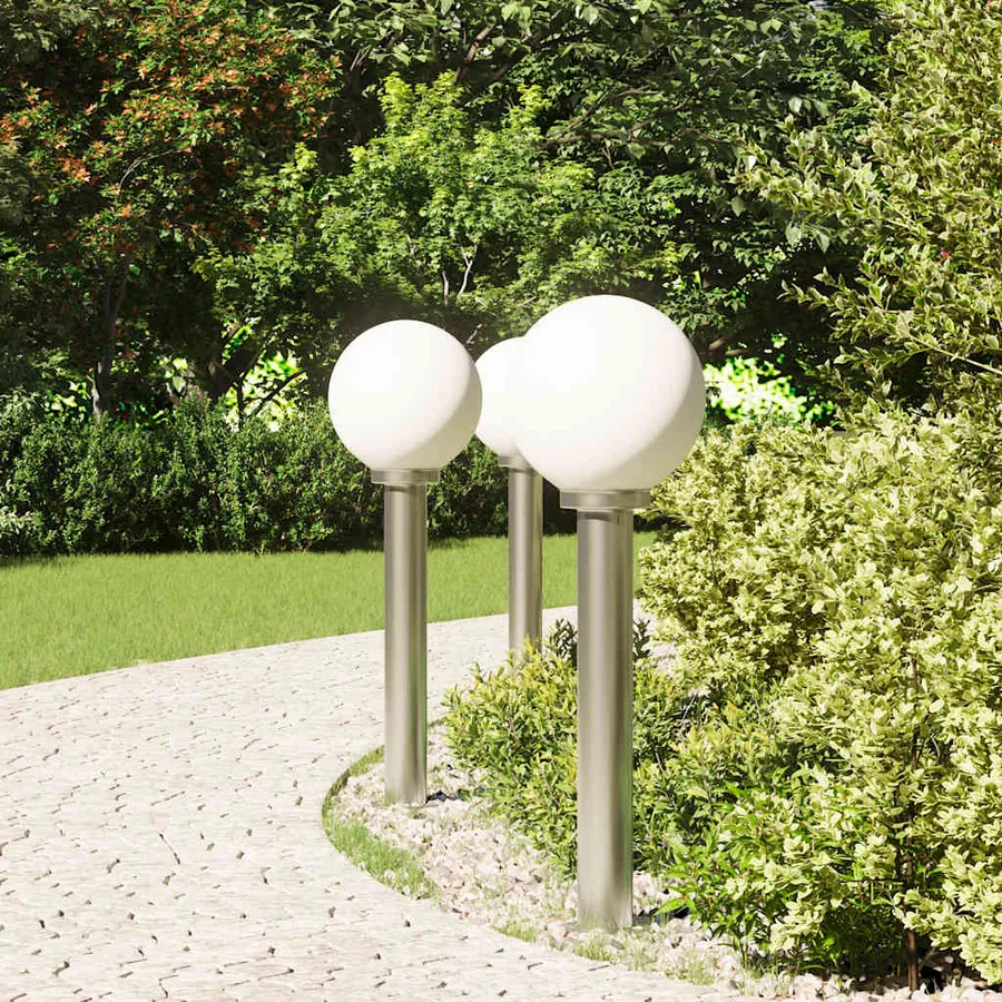 Bornes lumineuses lot de 3 80 cm acier inoxydable IP44 - 3
