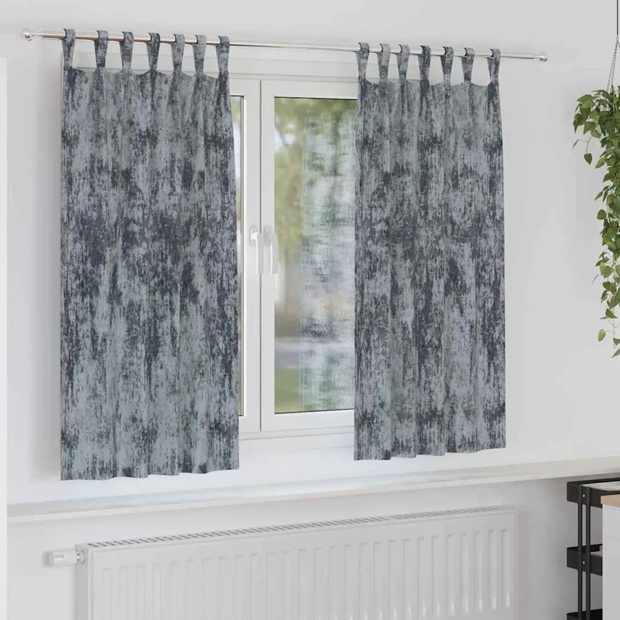 Rideaux en velours 2 pcs Gris Argenté 175 x 140 cm Velours