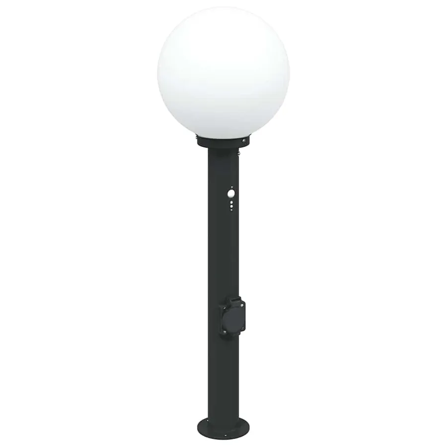 Bornes lumineuses avec capteur et prise lot de 3 80 cm noir IP44 - 4