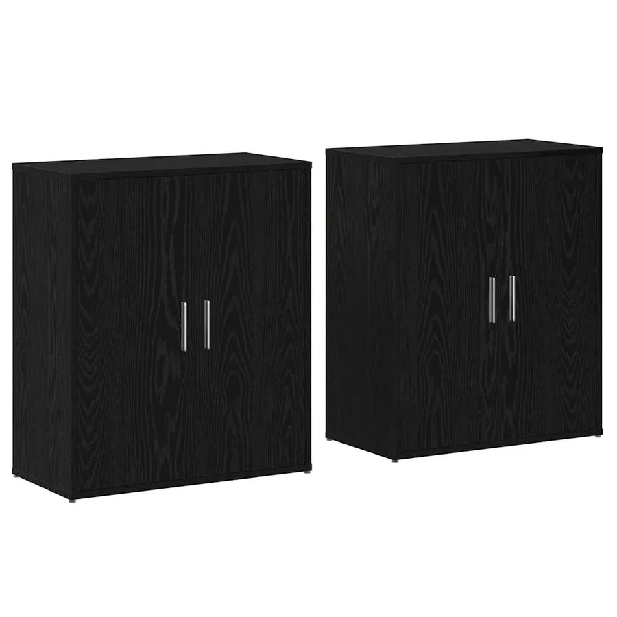 Buffet 2 pcs Chêne noir 60 x 31 x 70 cm Bois d'ingénierie - 2