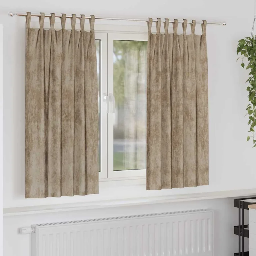 Rideaux en velours 2 pcs Champagne 175 x 140 cm Velours