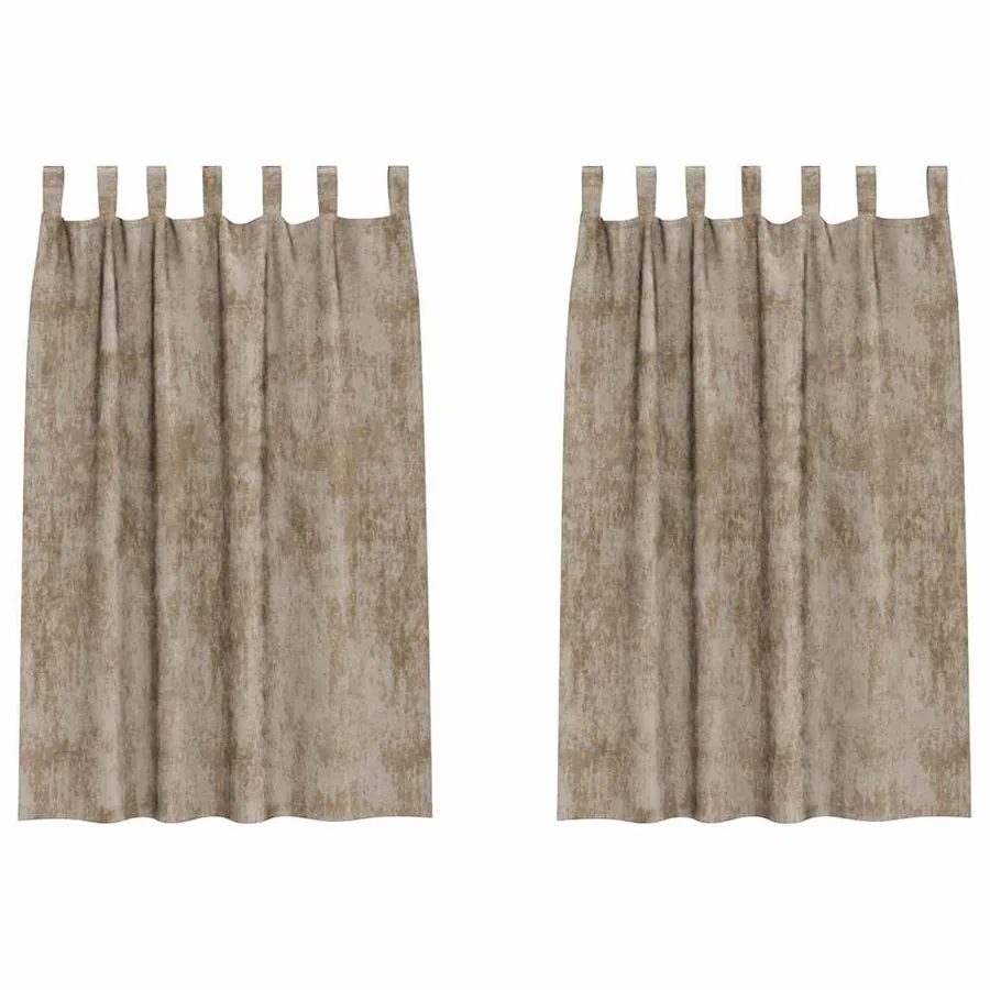 Rideaux en velours 2 pcs Champagne 175 x 140 cm Velours - 2