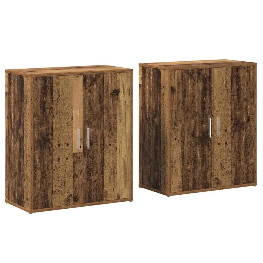 Buffet 2 pcs Bois ancien 60 x 31 x 70 cm Bois d'ingénierie - 2