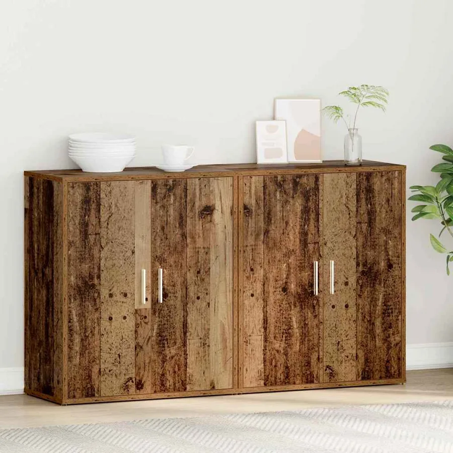 Buffet 2 pcs Bois ancien 60 x 31 x 70 cm Bois d'ingénierie - 4