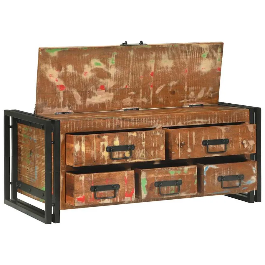 Table basse Multicolore 90 x 50 x 38 cm Bois Recyclé Solide - 3
