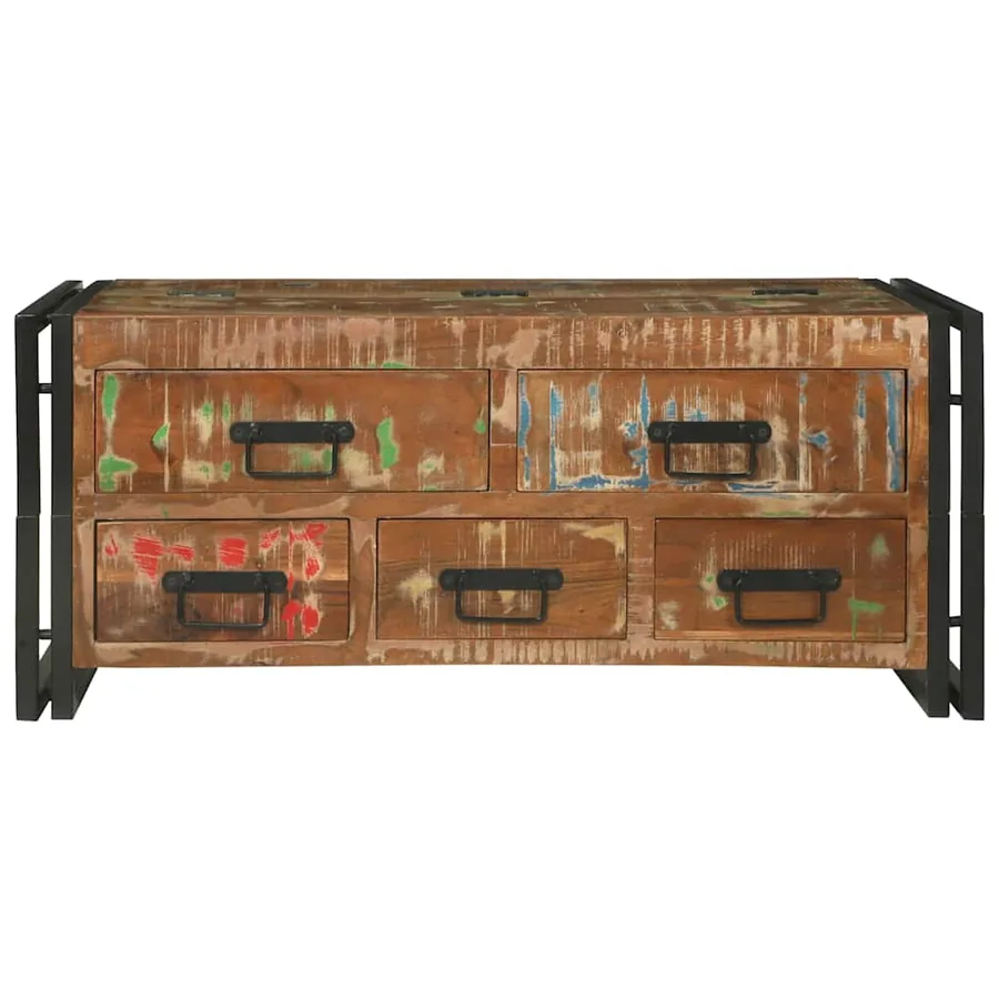 Table basse Multicolore 90 x 50 x 38 cm Bois Recyclé Solide - 4