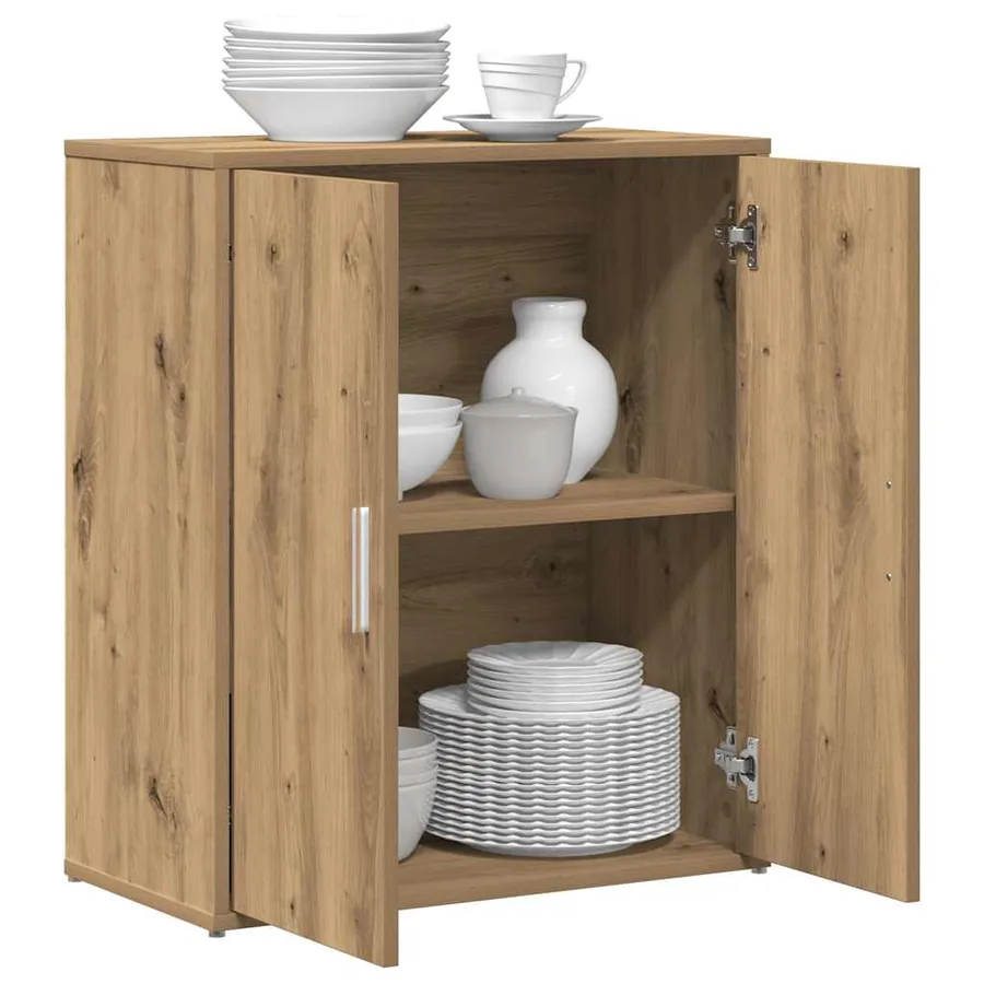 Buffet en chêne massif 60 x 31 x 70 cm bois d'ingénierie - 4