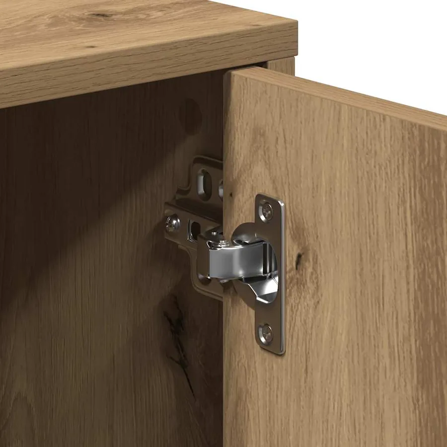 Buffet en chêne massif 60 x 31 x 70 cm bois d'ingénierie - 9
