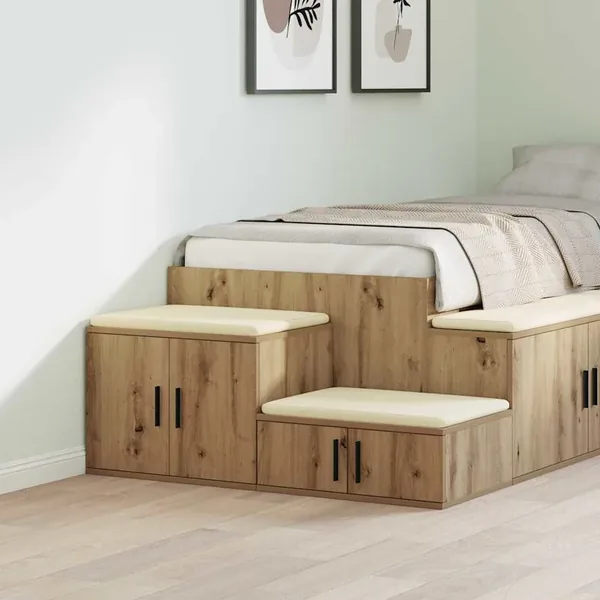 Armoire de rangement 2 pc Chêne artisanal 127 x 41 x 40 cm