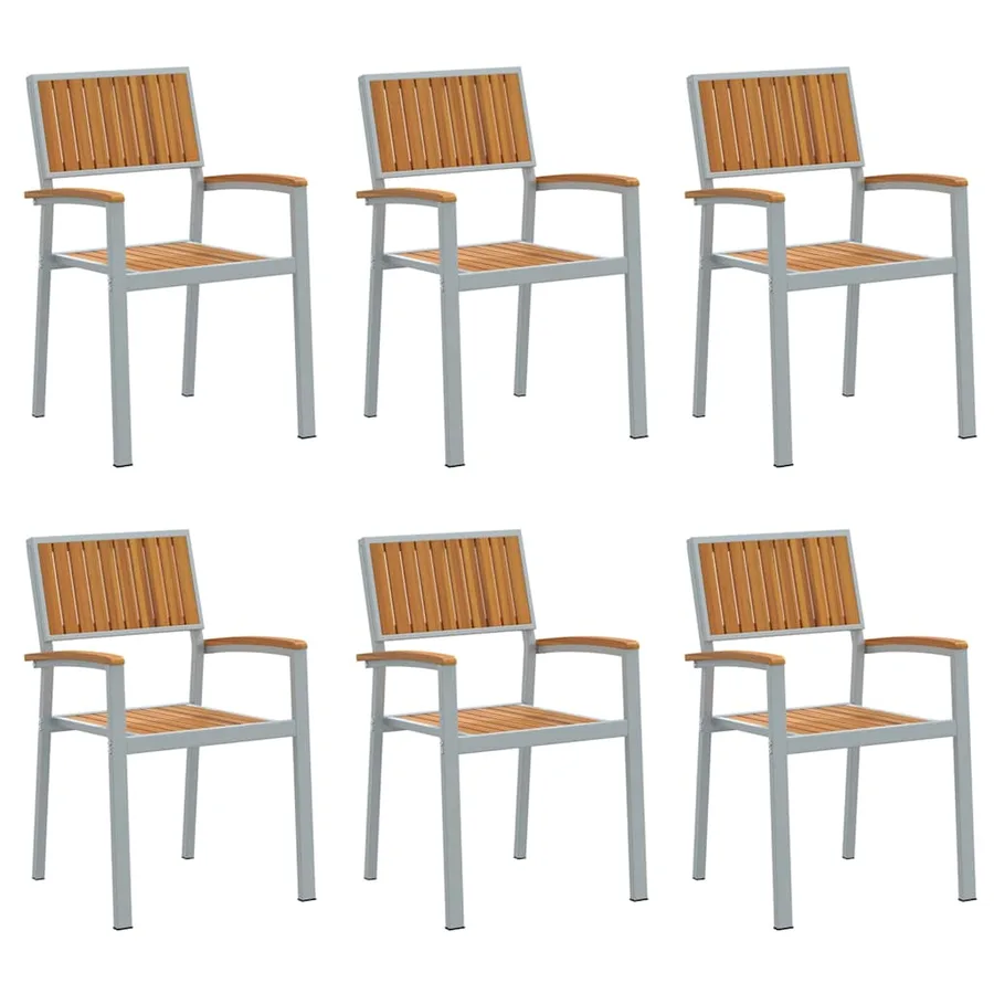Chaise empilable 6 pcs Marron 56 x 57 x 87 cm - 2