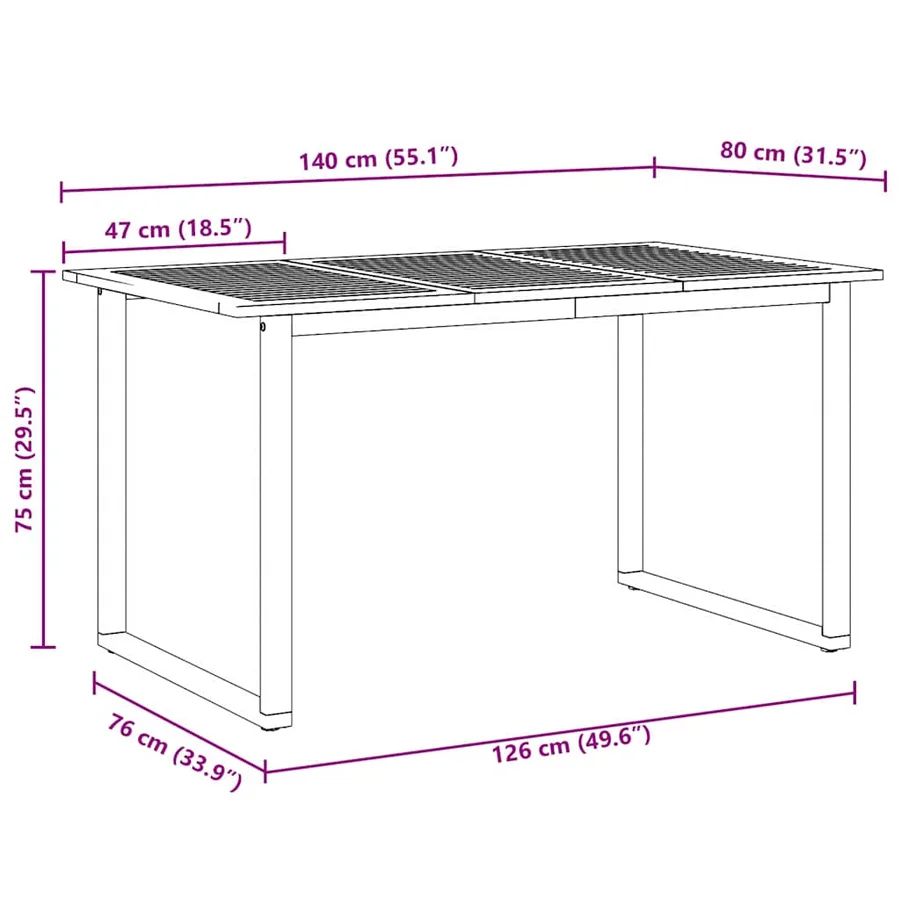 Ensemble de salle à manger pour jardin 5 pcs Gris - 12