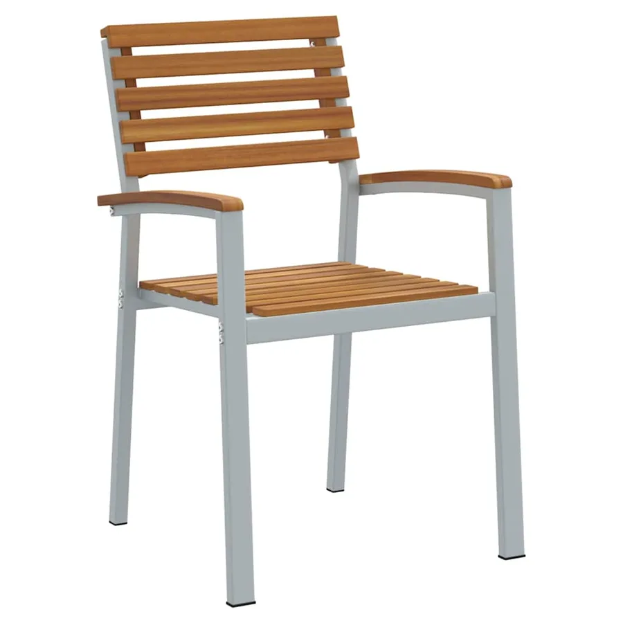 Ensemble de salle à manger pour jardin 5 pcs Gris - 6