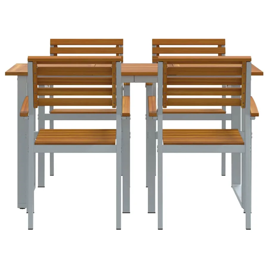 Ensemble de salle à manger pour jardin 5 pcs Gris - 7