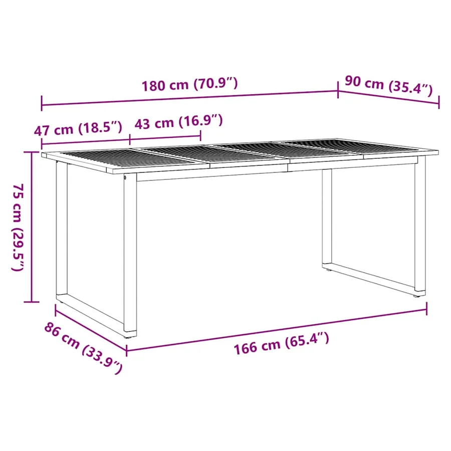 Ensemble de salle à manger pour jardin 7 pcs Gris - 12