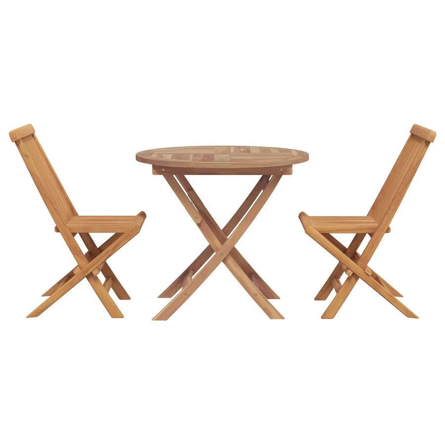 Ensemble de salle à manger pour jardin 3 pcs Marron