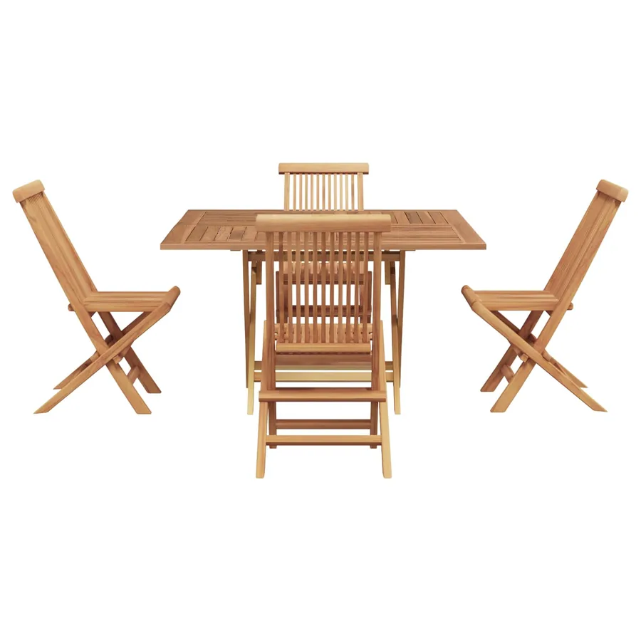 Ensemble de salle à manger pour jardin Marron Teck massif