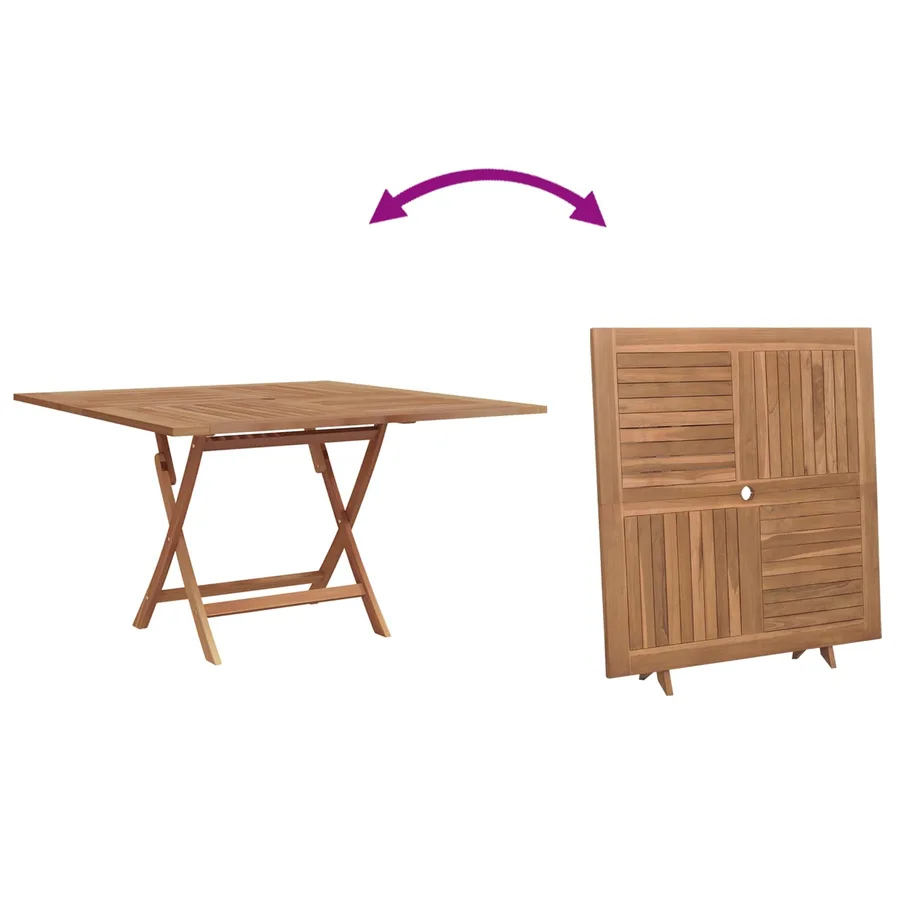 Ensemble de salle à manger pour jardin Marron Teck massif - 6