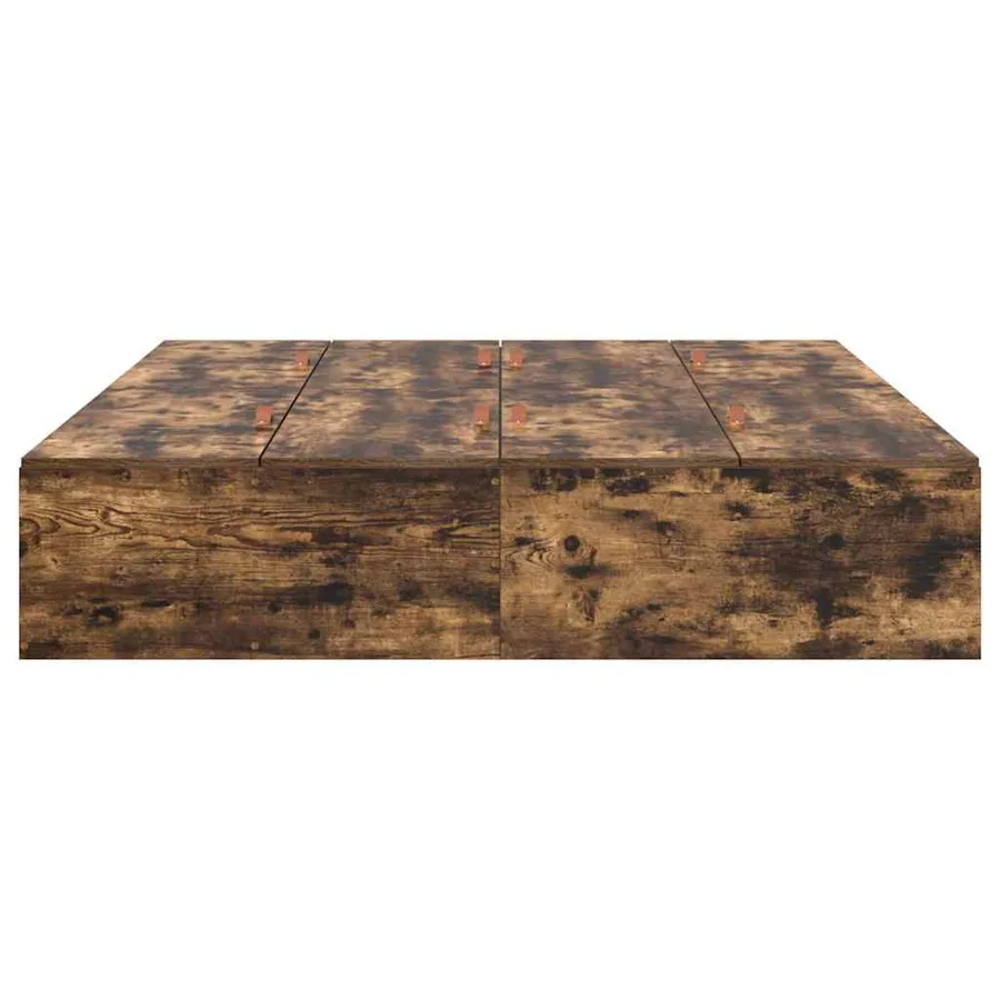 Cadre de lit avec rangement Chêne fumé 135 x 190 cm - 6