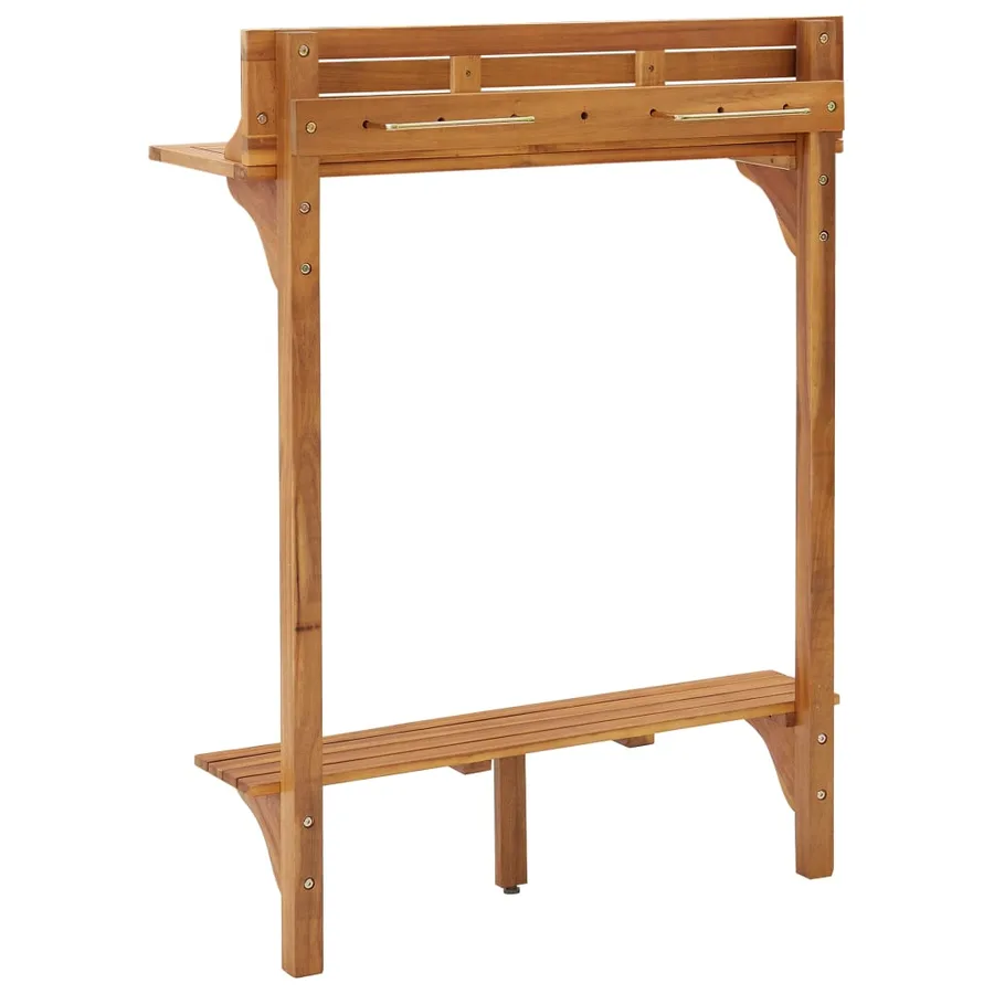 Table de bar de balcon 90x37x122,5 cm Bois d'acacia massif - 5