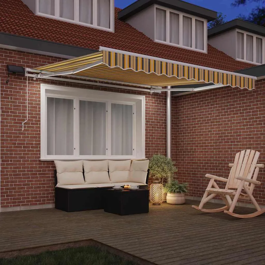 Auvent rétractable Multicolore 350 x 250 cm Tissu et Aluminium - 3