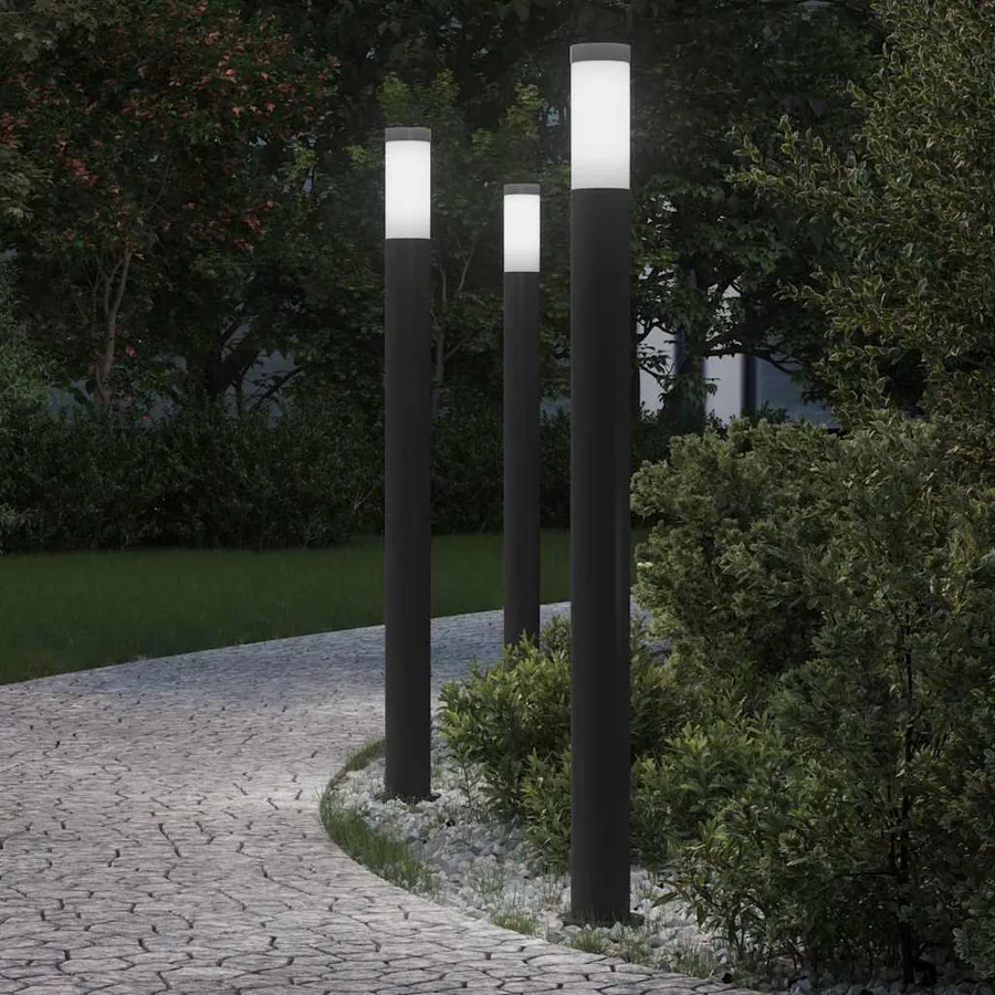 Borne lumineuse lot de 3 110 cm acier inoxydable IP44