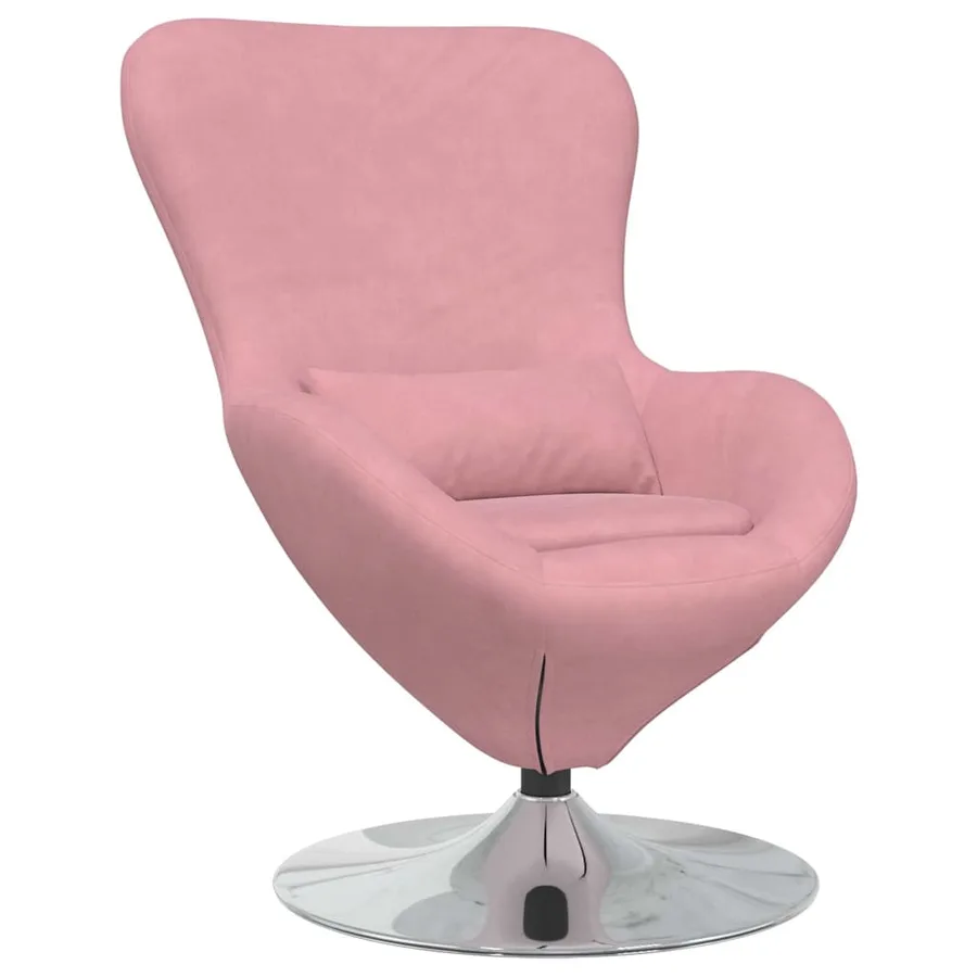 Fauteuil œuf Rose Velours - 2