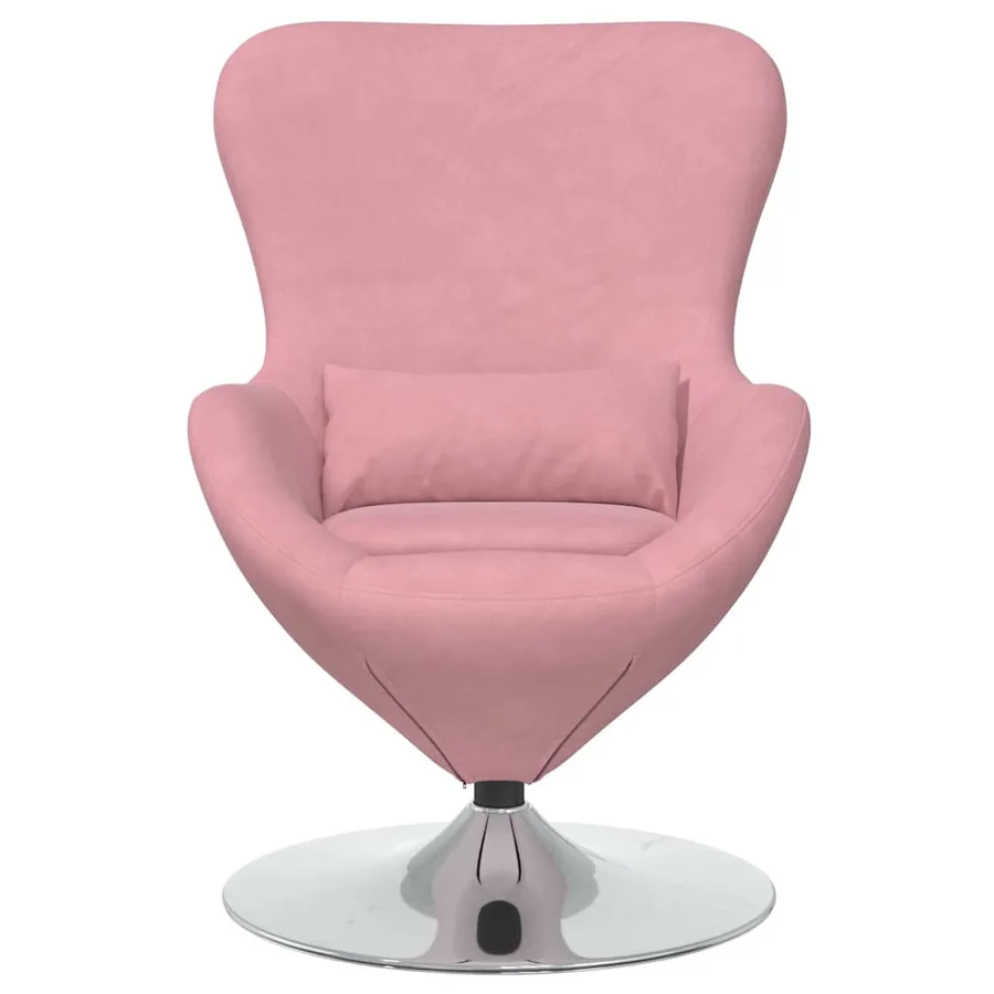 Fauteuil œuf Rose Velours - 4