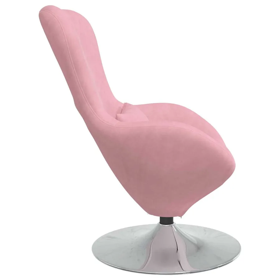 Fauteuil œuf Rose Velours - 5