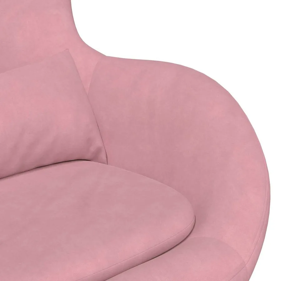 Fauteuil œuf Rose Velours - 7