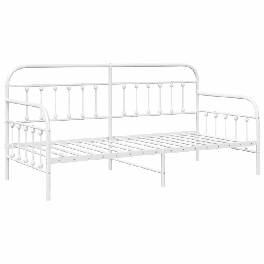 Cadre de lit de jour Blanc 90 x 200 cm Acier enduit de poudre - 4