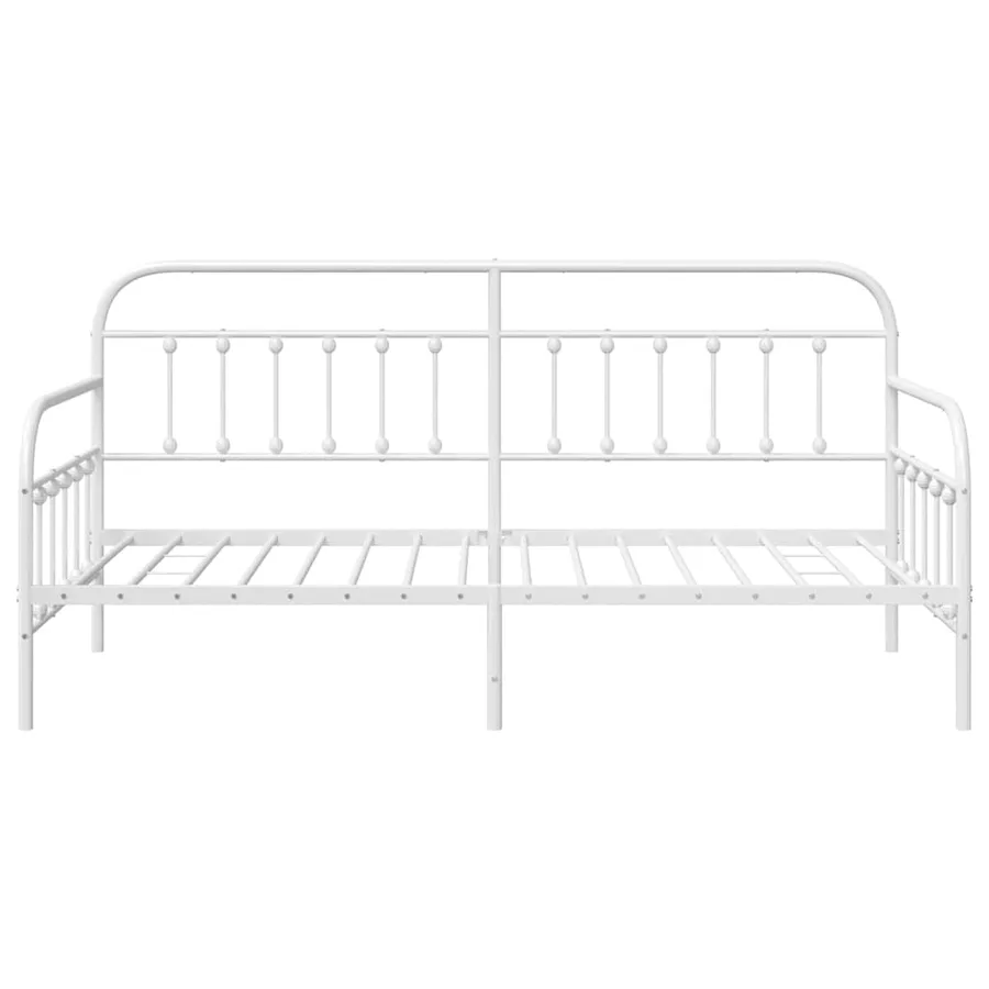 Cadre de lit de jour Blanc 100 x 200 cm Acier enduit de poudre - 5