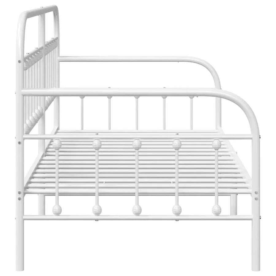 Cadre de lit de jour Blanc 100 x 200 cm Acier enduit de poudre - 6