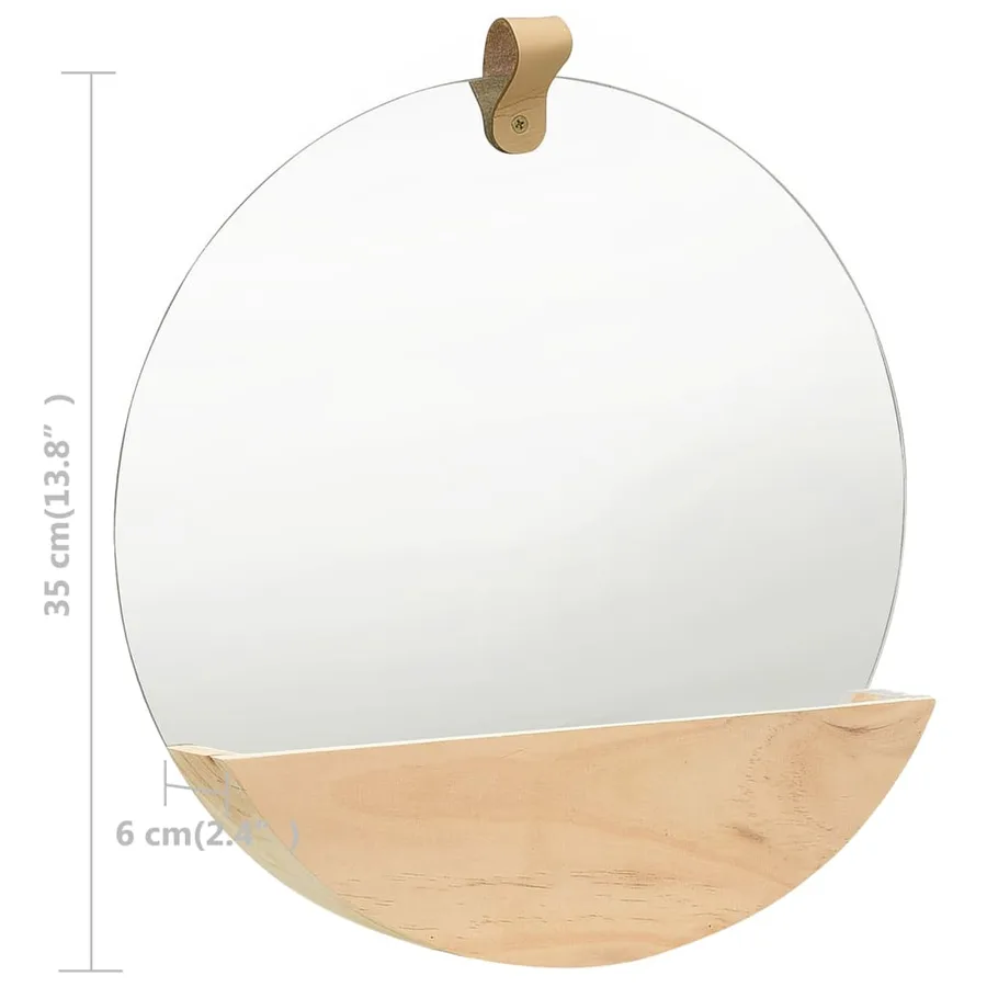 322801 vidaXL Wall Mirror Solid Pinewood 35 cm - 7