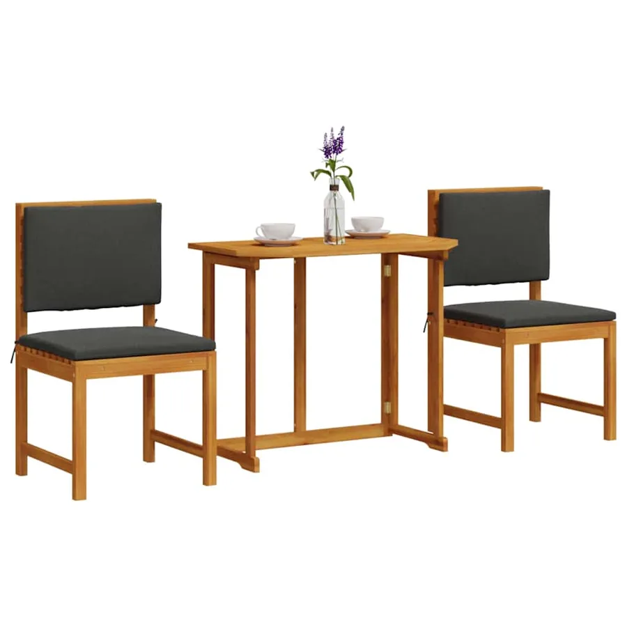 Ensemble bistro de jardin 3 pcs Marron Bois d'Acacia Massif - 3