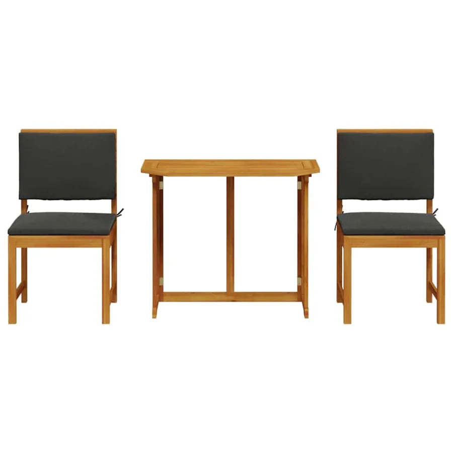Ensemble bistro de jardin 3 pcs Marron Bois d'Acacia Massif - 7