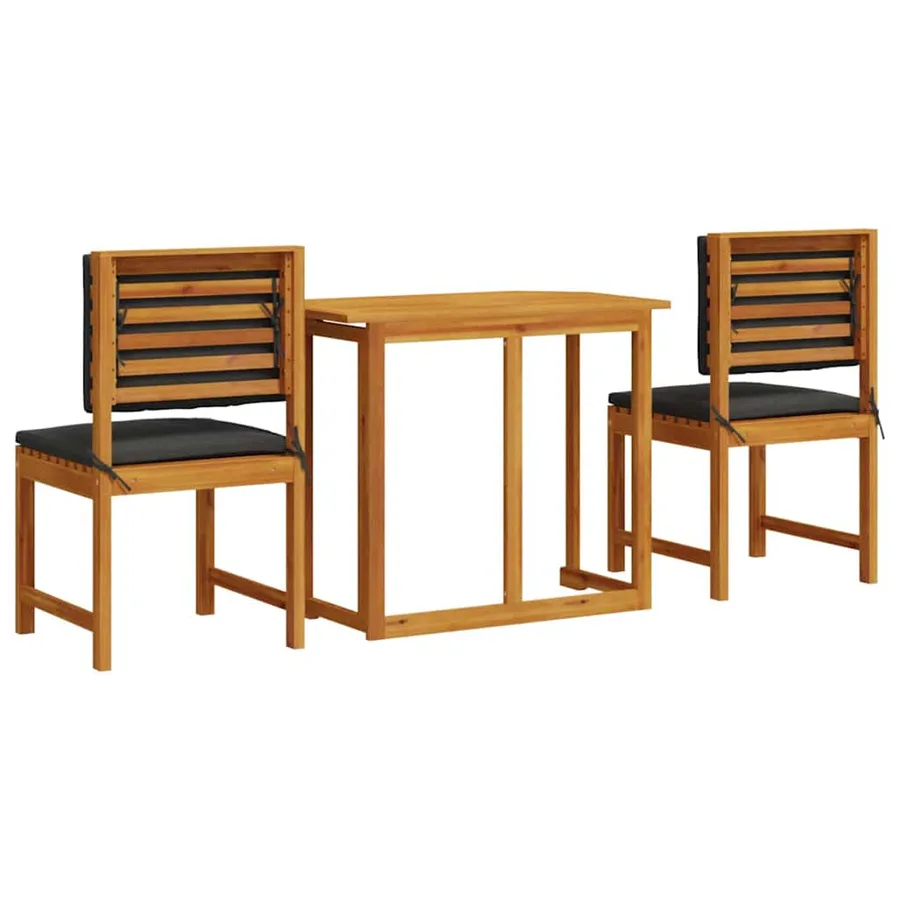 Ensemble bistro de jardin 3 pcs Marron Bois d'Acacia Massif - 9