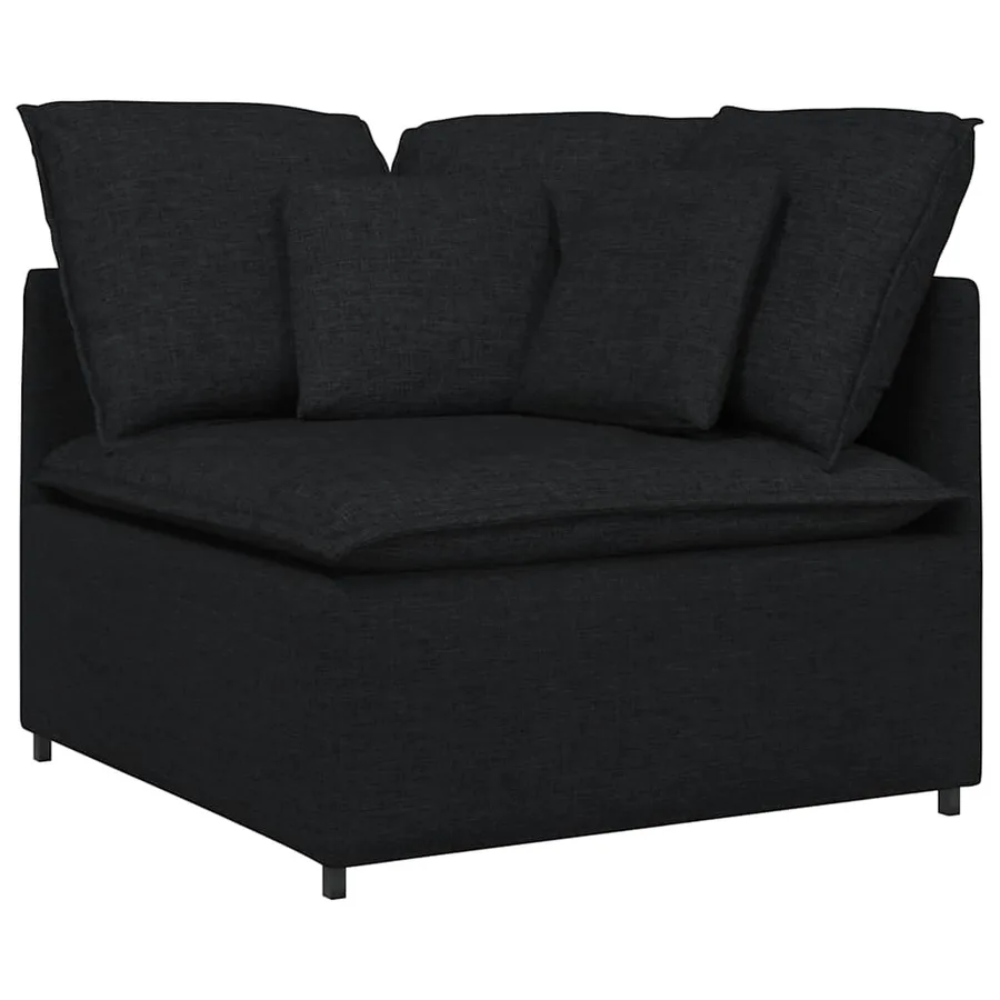Canapé modulable avec coussins en tissu noir - 3
