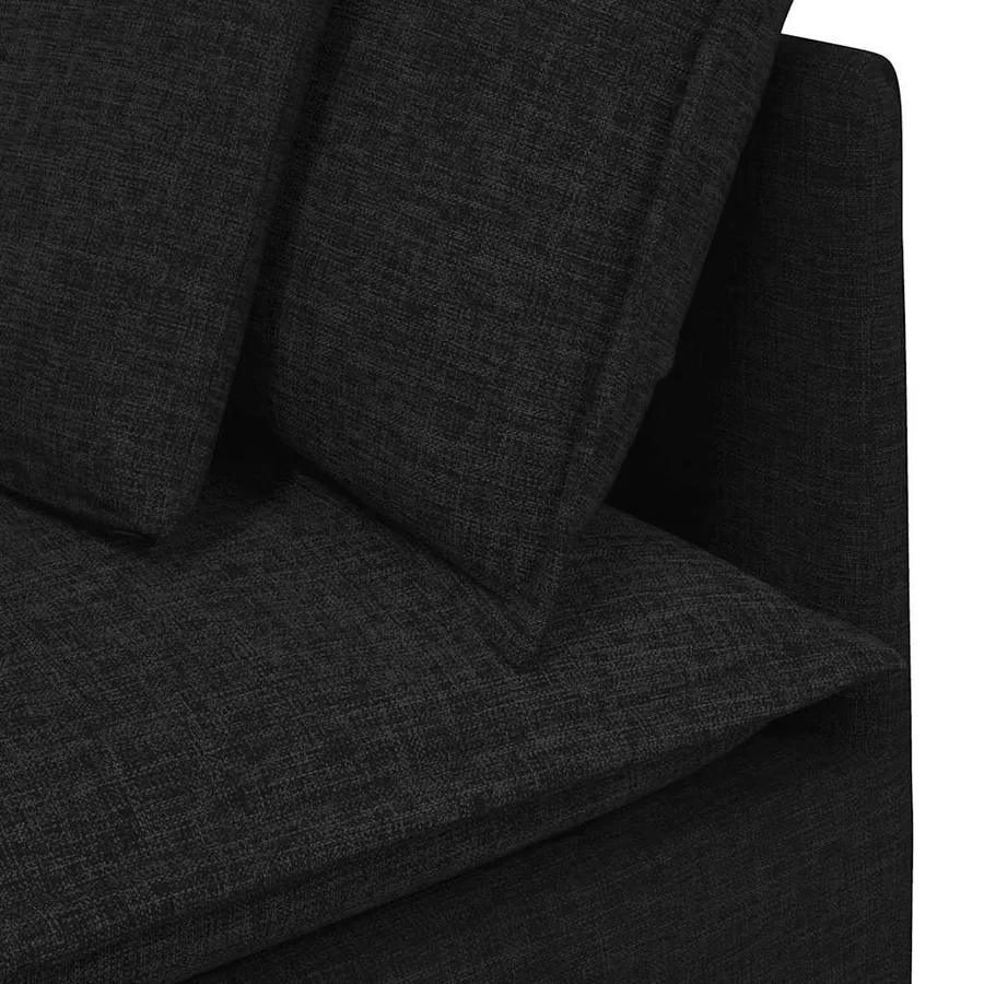 Canapé modulable avec coussins en tissu noir - 7