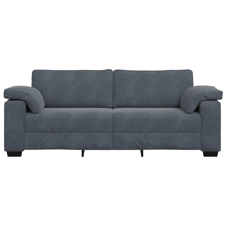 Canapé à 3 places gris foncé 220x77x82 cm velours - 4