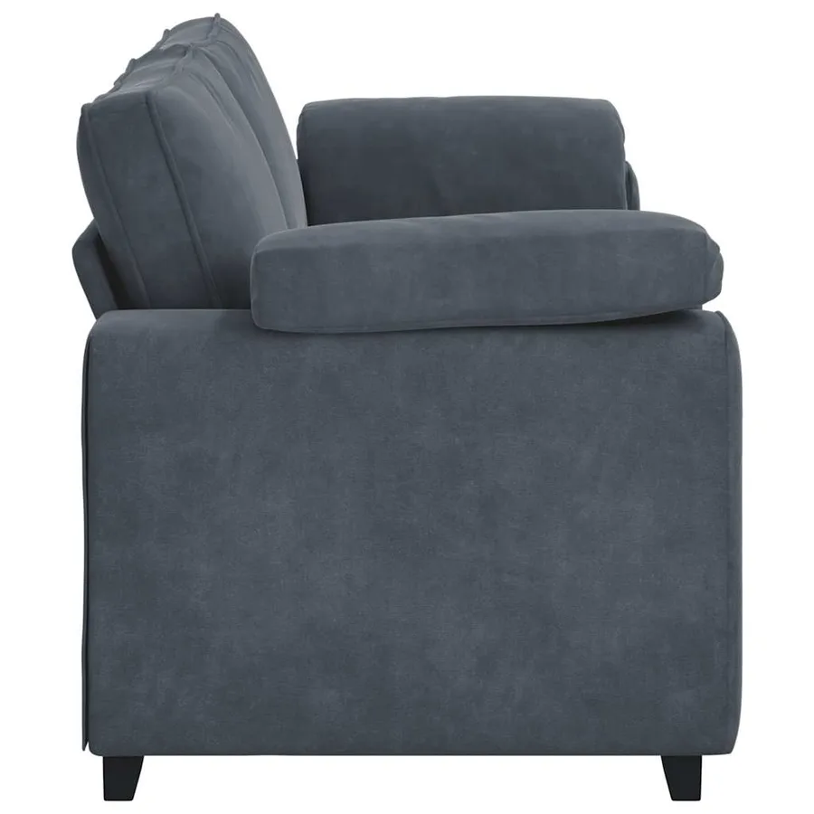 Canapé à 3 places gris foncé 220x77x82 cm velours - 5