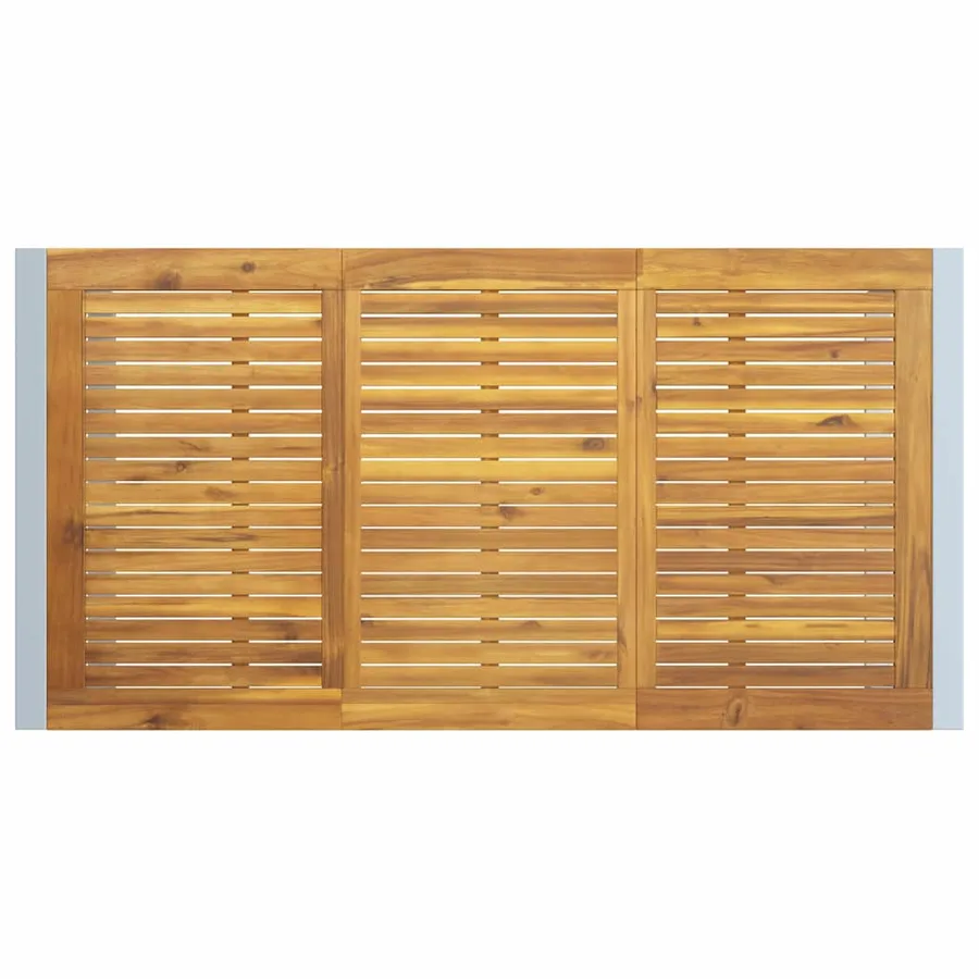 Table de Jardin Gris 160 x 80 x 75 cm Bois d'Acacia Massif - 7