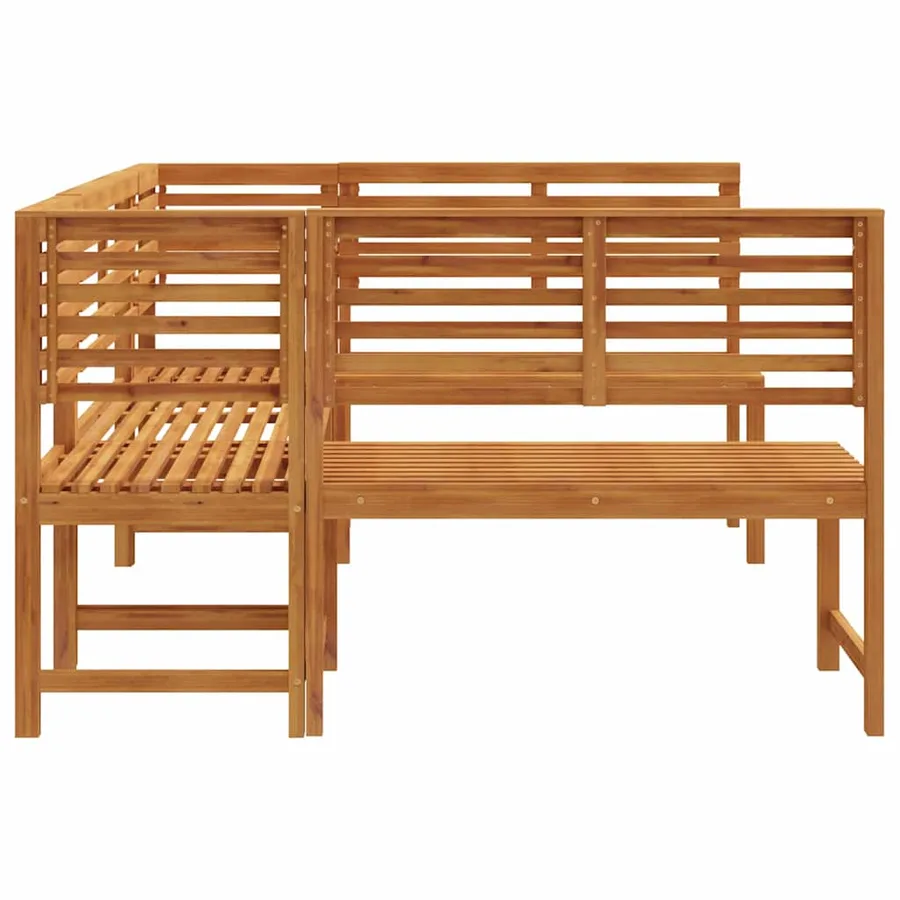 Ensemble de banc de jardin 5 pcs Marron Bois d'Acacia Massif - 7