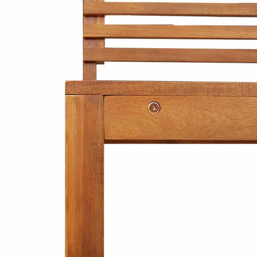 Ensemble de banc de jardin 5 pcs Marron Bois d'Acacia Massif - 9