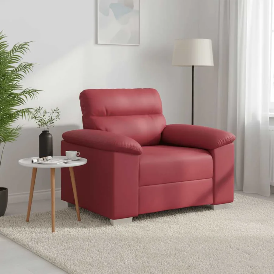 Fauteuil canapé rouge bordeaux 100x81x84 cm en similicuir