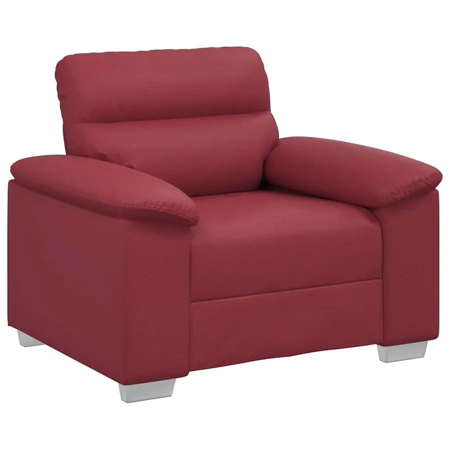 Fauteuil canapé rouge bordeaux 100x81x84 cm en similicuir - 2